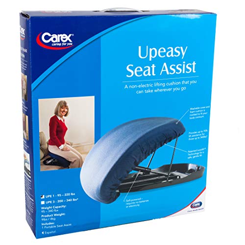 Carex Upeasy Seat Assist - Chair Lift And Sofa Stand Assist - Portable Lifting Seat With Support Up to 220 Pounds, Provides 70% Assistance, Blue - style: Wt Cap: 95 lbs - 220 lbs
