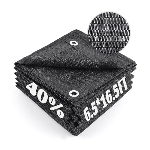 Cool Area 40% Sun Shade Cloth Mesh Tarp with Grommets for Plant Cover 6.5x16.5ft Patio Canopy Garden Pergola Greenhouse Car Barn Kennel Black - color: 40% Shade-Black, size: 6.5FTx16.5FT