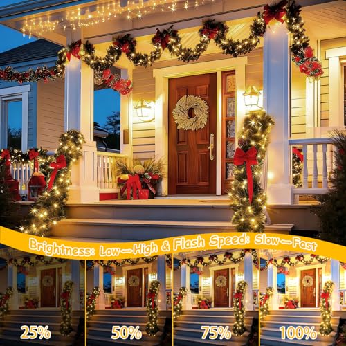 300LED Fairy Lights Twinkle String Light Plug in，99ft Bendable Silver Copper Wire Firefly Lights, 12Modes with Timer Remote，Warm White Decor for Indoor Outdoor Room Wedding Party Christmas - color: Warm White, size: 300LED