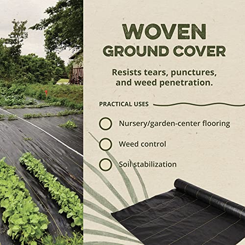 DeWitt Sunbelt Weed Barrier Fabric 3.2 oz, 3 x 300 Feet – Heavy-Duty Ground Cover Mat for Greenhouse Floors, Garden Rows, Raised Beds, Yard Gardening, and Outdoor Landscape Protection - size: 1 Pack, style: 3' x 300'