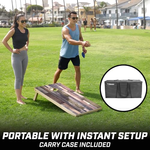 GoSports 4 x 2 ft Regulation Size Wood Cornhole Boards - 10 Vintage Wood Designs (Choose Your Style) - color: Scrapwood