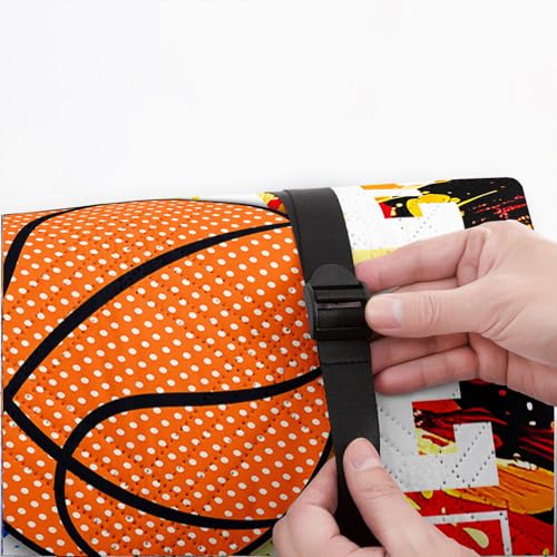 Outdoor Picnic Blanket Portable Ultrasonic Waterproof Picnic Cartoon Basketball Printed Camping Beach Mat for Sand and Wet Grass Hiking (Cartoon Basketball S - color: Cartoon Basketball, size: Standard - 59"x78"