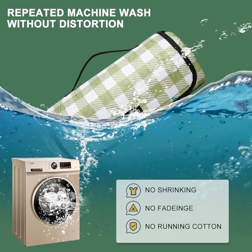 ZUBOND Picnic Blankets Waterproof Sandproof Foldable & Machine Washable, 80''x100'' Extra Large Beach Blankets, Simple Stylish Gingham Outdoor Blankets Grass Lawn Park for Family Camping Party - color: Green White, size: 6'8" x 8'4" (Rectangular)