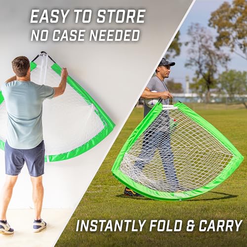 GoSports Portable Soccer Goals for Kids - 13 Color Options - Choose 4 x 3 ft or 6 x 4 ft - Team Tone Pop Up Nets for Backyard - color: Bright Green, style: 6 ft x 4 ft