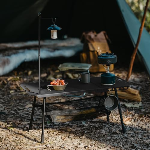 Naturehike Tactical Camping Table with Adjustable Height, Collapsible Table Lightweight with Carry Bag for Camping, Travel expeditions, Hiking, Picnics, BBQs & Beach Trips - color: Black