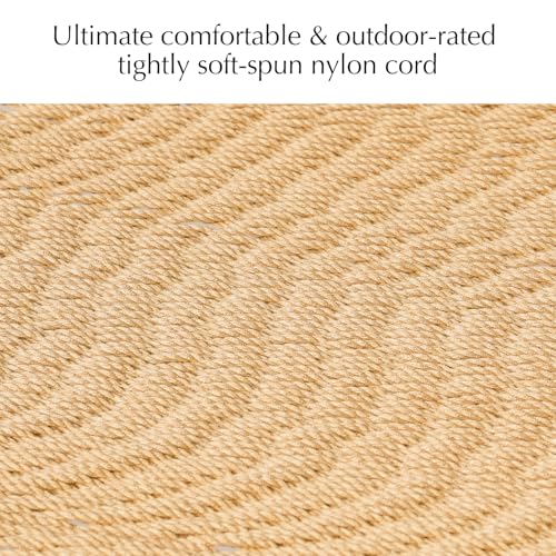 PNAEUT 2 Person Caribbean Rope Hammocks for Outside, 12ft Handwoven Polyester Double Hammock with Spreader Bar for Outdoor Indoor, Max 600 lbs Capacity (Tan) - color: Tan