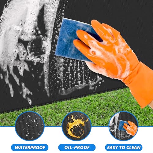 Large 65 x 39 Inch Under Grill Mats for Outdoor Grill, Heavy Duty Fireproof Deck Patio Protector Mat, BBQ Mat for Under BBQ, Oil-Proof Waterproof Grill Floor Pads for Charcoal, Smoker, Gas Grills