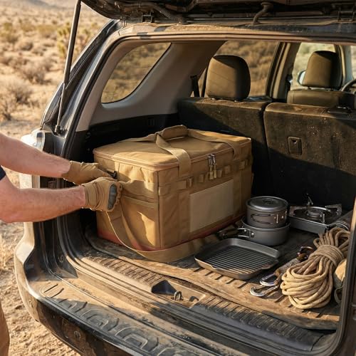 45L Large Insulated Picnic Basket, Foldable Waterproof Outdoor Storage Tote with 5mm EPE Thermal Layer, Leakproof Cooler Bag for Camping, Beach, BBQ & (Black 60L (Hard-Duty) Case) - color: Black 60l (Hard-duty) Case