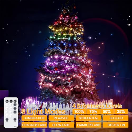 OGORI 328FT 1200LED Fairy Lights Outdoor, Multicolor Fairy String Lights 8 Modes Remote & Timer, IP67 Waterproof Fairy Tree Lights for Bedroom, Wedding, DIY, Centerpiece, Christmas Decorations - color: Multicolor, size: 328FT 1200LED