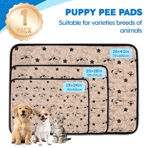 Washable Pee Pads for Dogs, Absorbent Reusable Puppy Training Pads, Leakproof, Non-Slip, Waterproof Cat Doggie Pad Pet Potty Mat for Indoor&Outdoor, Whelping, Playpen, Crate, Coffee 20"x28" - color: Coffee, size: 20"x28"-1 Pack