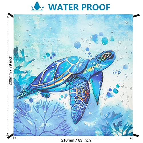 HIHOHO Beach Blanket Waterproof Sandproof Beach Mat 79”x 108” for 1-8 Adults Quick Drying Durable Outdoor Picnic Mat for Beach Festival Travel Camping Hiking (Seaturtle-Medium, 79"×108"(6 Person)) - color: Seaturtle-medium, size: 9' x 6'7" (6 Person)