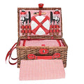 Picnic Basket Set 4 Person Wicker Picnic Basket Handmade Picnic Blanket Equipped with Incubator and Cutlery Suitable for Picnics in Lakeside Parks and Beach Vacations