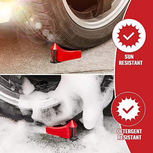 Dreyoo 4 Pcs Car Hose Guide, Tire Hose Roller for Car Washing, Detailing Tire Hoses Guide Preventing Pressure Washer Hoses Stuck Under The Wheels, Plastic Wash Tool to Avoid Snagging(Red) - color: Red