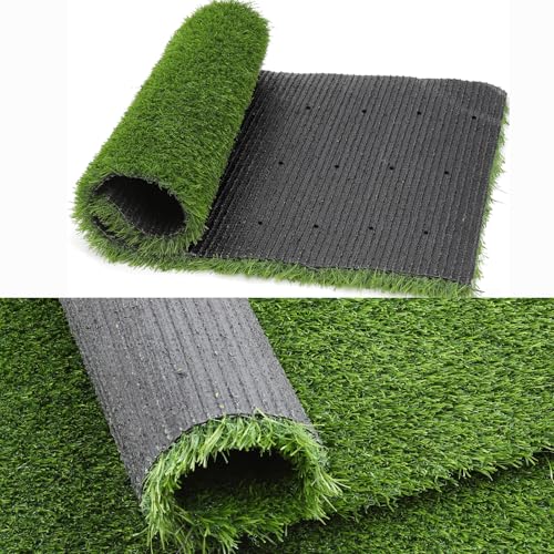 SHACOS Artificial Turf Door Mats 24"x36" Indoor/Outdoor 1.2" Pile Height Fake Grass Mats with Drainage Holes for Small Dogs & Decor