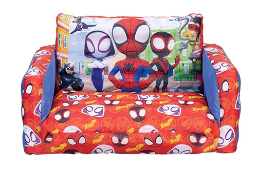 Spidey and his Amazing Friends 2-in-1 Inflatable Sofa Bed, Kids Sofa Couch Fold Out, Foldable Chair Lounger for Toddlers and Kids