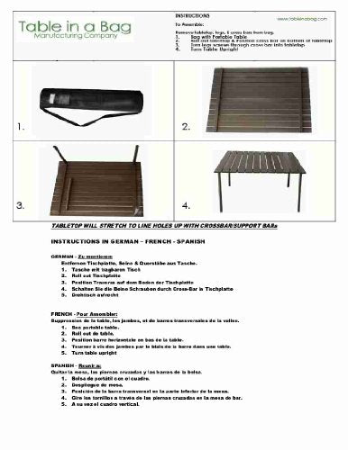 A2716 Low Aluminum Portable Table with Carrying Bag, Brown - color: Brown