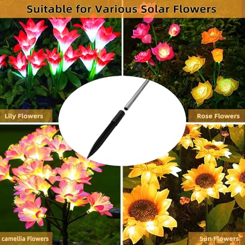 10 Pack Solar Light Stakes Replacement (Fit for Pole Outer Diameter 0.35in), ABS Reinforced Ground Spikes for Outdoor Solar Landscape Pathway Christmas Lights Yard Garden Deco - size: OD-0.35"ABS