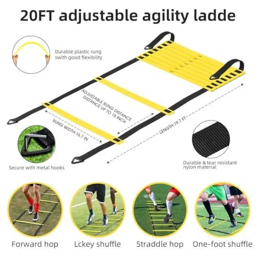 Soccer Goal, Soccer Goals for Backyard, 6x4ft Portable Pop Up Soccer Net Set, Soccer Training Equipment with Soccer Ball, Ladder and Cones - color: Yellow