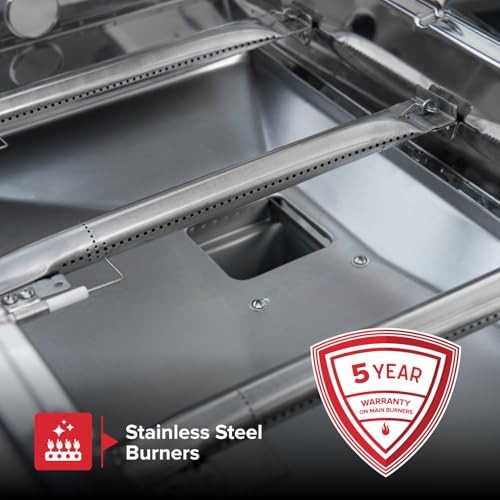 Nexgrill 4-Burner Propane Gas Grill in Stainless Steel with Side Burner, 60000BTUs, 626 sq. in. Cooking Space, Perfect for Outdoor Cooking & Grilling, Patios, BBQ, Backyards, Silver, 720-0830H - style: 4-Burner + Side Burner