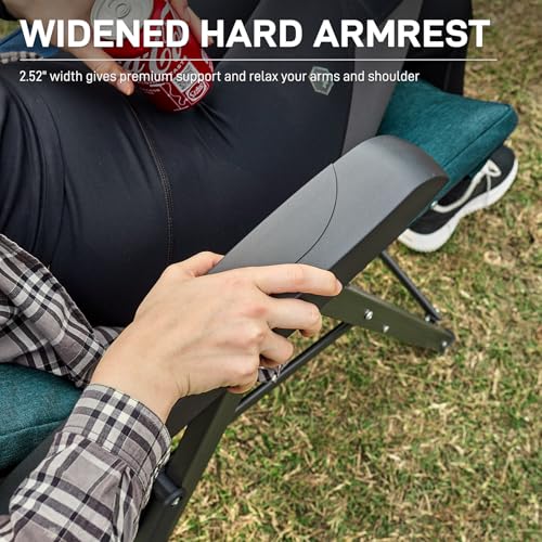 EVER ADVANCED Folding Camping Recliner Chair Fully Padded with Adjustable High Back Support Portable for Adults Patio Reclining Chair Green - color: Green
