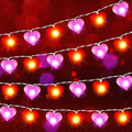 Zhanmai 2 Pcs Valentine Heart String Light Decor 10 ft 20 LEDs Heart Fairy Lights Battery Operated Room Valentines Decor for Indoor Outdoor Home Bedroom Wedding Anniversary Party - style: Valentine