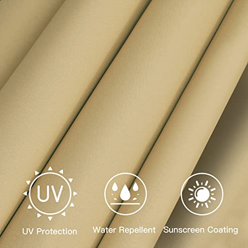 Sunnyglade 7.5ft Patio Umbrella Replacement Canopy Market Umbrella Top Outdoor Umbrella Canopy with 6 Ribs - color: Tan