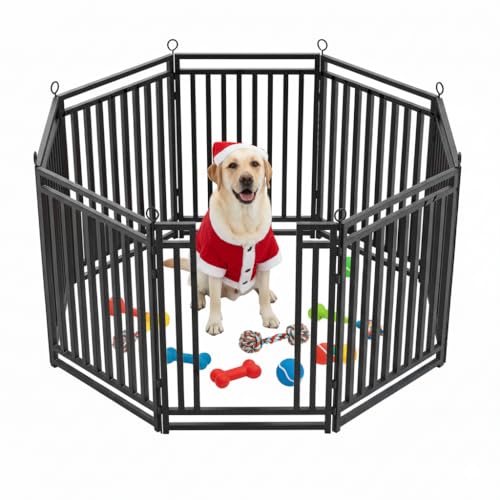 Thickened Dog Fence Durable & Sturdy Outdoor Yard Fence, 40" Height 8 Panels, Portable and Easy to Install – Ideal for Indoor & Outdoor Use, Compact Design for Pet Safety - size: 40" Height, style: 8 Panels