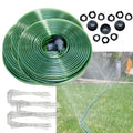 SECBULK 150 FT (50FT*3) Flat Sprinkler Hose for Lawn Watering Garden Soaker Hose with Holes, Heavy Duty Lightweight No-Kink Water Hose with Stakes, Irrigation Hose, Great Fun for Kids and Dog - size: 50FT*3