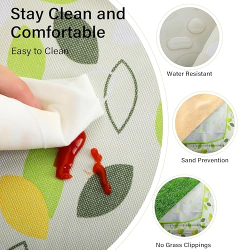 80" x 120" Sandproof Waterproof Picnic Blanket, Beach Mat for Outdoor Camping Hiking Park, Portable with Tote Bag, Non-Stick Sand & Grass, Foldable for Indoor Outdoor Use (Green Leaf)