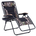 PHI VILLA XXL Oversized Padded Zero Gravity Chair, Foldable Patio Recliner, 30" Wide Seat Anti Gravity Lounger with Cup Holder, Support 400 LBS (Camouflage) - color: Camouflage, style: 1 Pcs