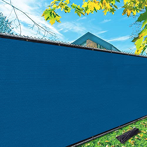 iCover 4x25ft Privacy Screen Fence, Outdoor Fencing Panels, Garden Windscreen Mesh Shade Sail Net Barrier, Include Reinforced Bindings and Brass Grommets Cable Zip Ties, Blue - color: Royal Blue, size: 4x25ft