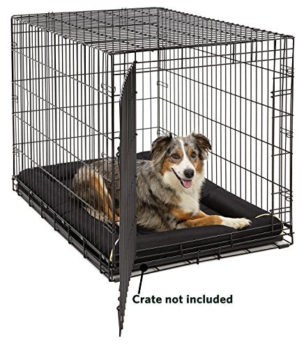 MidWest Homes for Pets Large QuietTime MAXX Ultra-Rugged Dog Bed, Water & Odor Resistant, Bolstered Edge, Non-Slip Bottom, Fits 42-inch Crates, Black - color: Black, size: 42 Inch