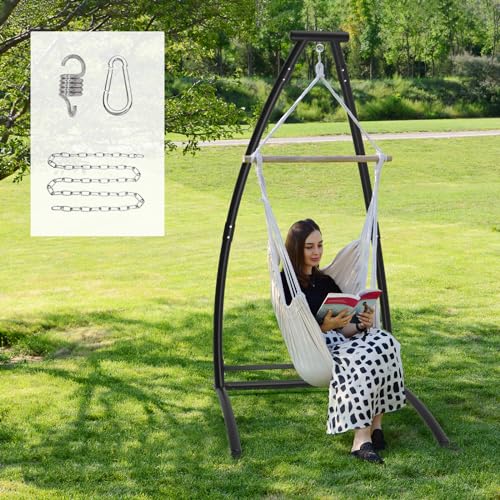 G TALECO GEAR C-Type Hanging Hammock Chair Stand, Heavy Steel Swing Hammock Chair Stand, Suitable for Indoor and Outdoor Swing Frame（Seat not Include）