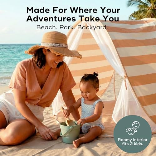 Babymoov Anti-UV Baby & Toddler Beach Tent UPF 50+ Sun Protection with Pop Up System for Easy Use & Transport, Sunset - style: Sunset Tent