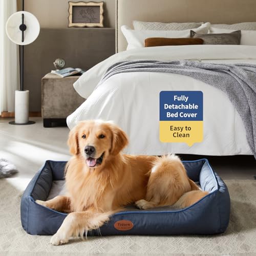 Tidore Orthopedic Dog Beds for Medium Dogs, Durable Egg Crate Foam Sofa Dog Bed wit Washable Removable Cover,Waterproof Lining,Pet Bed for Large Dogs (Navy Blue, 39.4" L x 31.5" W x 7.4" Th) - color: Navy Blue, size: 39.4"L x 31.5"W x 7.4"Th