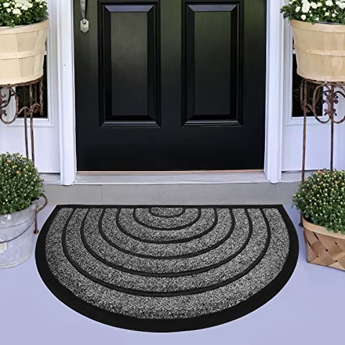 ubdyo 2 Pack Heavy Duty Door Mat Outdoor Entrance - Muddy Dirt Trapping Outdoor Mats - Low Pile Front Door Mat Outside Entrance - Anti Slip Indoor Doormat - 30'' x 17'', Bright Grey