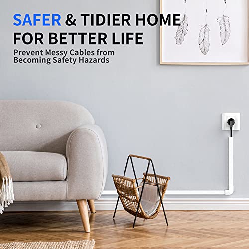 Delamu Cord Hider, 315in Total Cord Covers for Wires on Wall, Paintable Cable Cover for Wall Mounted TV, Easy Install Cable Raceways to Hide 1-2 Cords, 20 Pack, Each 15.7"L x 0.59"W x 0.40"H, White - size: 315in x 0.59in x 0.40in