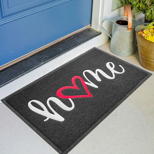 KILOCOCO Door Mat Outdoor Doormat Welcome Mat, Funny Home Mats Non-Slip Front Door Mat for Entrance, Easy Clean Indoor Door Mats for Garage, Yard, Patio, High Traffic Areas 20"x31.5", Black - color: Home, size: 1'8" x 2'8" (Rectangular)