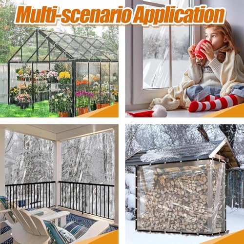Clear Tarp, 10 X 13 FT Heavy Duty Transparent Tarps Cover, Clear Waterproof Tarp for Outdoor Garden, Chicken Coop, Porch, Tent, Camping Plant Protection - size: 10 X 13 Ft