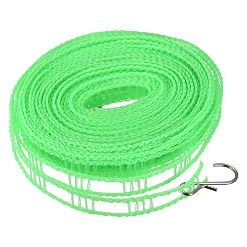 uxcell Portable Clothesline, 32.8ft Nylon Windproof Non-Slip Washing Line Rope for Courtyard Outdoor Travel Camping Laundry Drying, Green - color: Green, size: 32.8ft