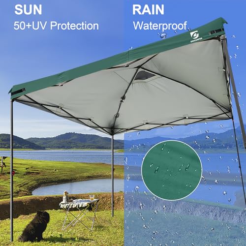 10x10 Pop Up Canopy Replacement Top Cover with Air Vent for Straight Leg Canopy Tent, Waterproof for Outdoor Garden Patio Camping Sun Shade(Frame NOT INCUDE) (Green) - color: Green