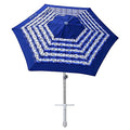 AMMSUN 8ft Large Beach Umbrellas for Sand Heavy Huty Wind Portable Commercial Grade Patio Beach Umbrella with Sand Anchor Adjustable Height Air Vent UPF 50+ Telescoping Pole without tilt Blue White - color: Blue White Stripe
