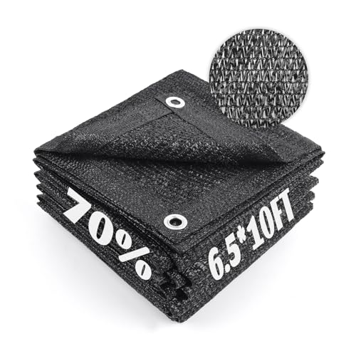 Cool Area 70% Sun Shade Cloth Mesh Tarp with Grommets for Plant Cover 6.5x10ft Patio Canopy Garden Pergola Greenhouse Car Barn Kennel Black - color: 70% Shade-Black, size: 6.5FTx10FT