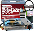 Grill Boss Dual Fuel Camp Stove - 12,000 BTU Butane & Propane Portable Stoves for Camping, Emergencies, BBQ, Hiking & Backpacking - Double Wind Guard, Instant Piezo Ignition System - 90057 - style: Stove2025