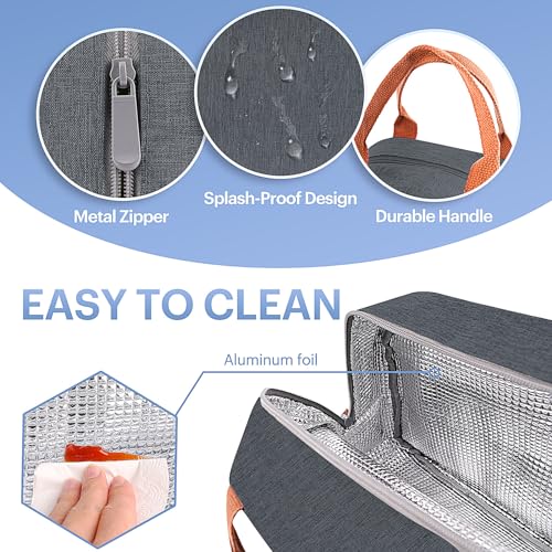 Lunch Bag for Women & Men Adult Insulated Lunch Box, Small Leakproof Cooler Food Lunch Containers Reusable High Capacity Lunch Tote Bags for Work, Travel, Outdoor (Navy Blue) - color: Navy Blue