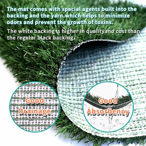 Dog Grass Pad with Tray 30"X20" - Portable Artificial Turf Potty Training Pee Mat for Large or Medium Dogs, Indoor/Outdoor Dog Litter Box for Balcony/Patio, Washable Reusable Fake Grass - size: 30"×20"