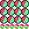 Charniol Kids Toys Toss and Catch Game Set Beach Game Outdoor Ball Sports Games Toss and Catch Ball Nylon Toys for Kids Adults (Pink, Green, Black,12 Paddles 6 Balls) - color: Pink, Green, Black