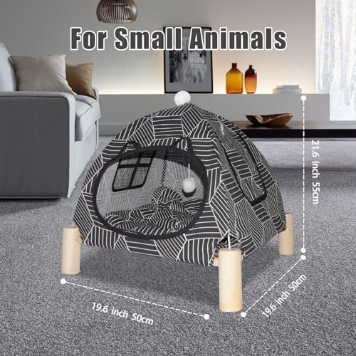 Pozico Portable Cat Tent Bed – Foldable Indoor Tent Bed for Cats & Small Dogs, Washable Cushion, Cozy Hideaway for Kittens & Cats, Easy Assembly & Travel - color: Black Diamond Tent