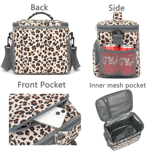 GYEUKHAM Insulated Lunch Bag for Adult/Women/Men, Reusable Lunch Box Cooler Soft Leakproof Tote, Thermal Meal Prep Lunch Pail with Adjustable Shoulder Strap for Picnic/School/Travel/Office, Leopard - color: Leopard-2