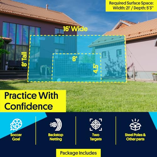 Open Goaaal 3-in-1 Soccer Training Rebounder - Soccer Goal for Volley, Passing, Training - Outdoor Sports, Backyard Games - size: Junior